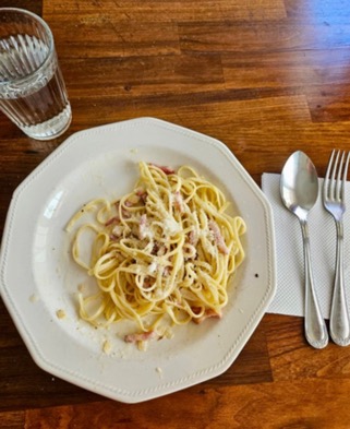 Homemade Spaghetti Carbonara.
