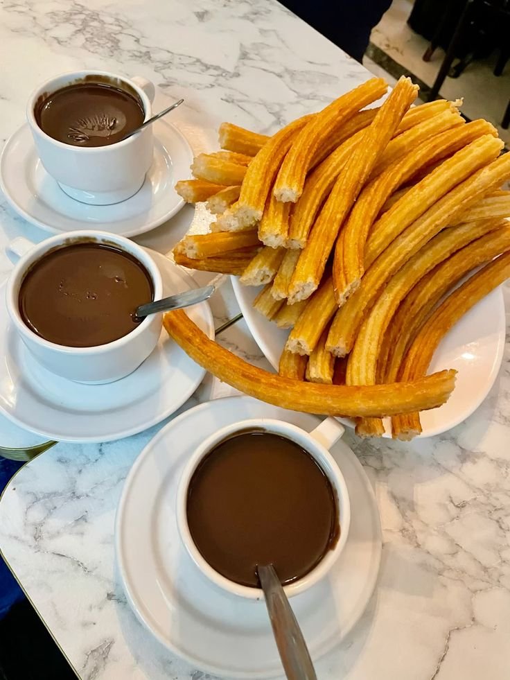 Churros with hot chocolate in Seville