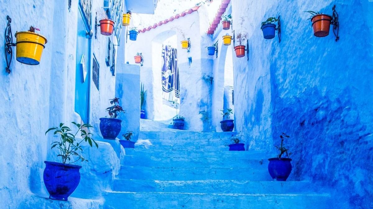 The blue streets of Chefchaouen, Morocco