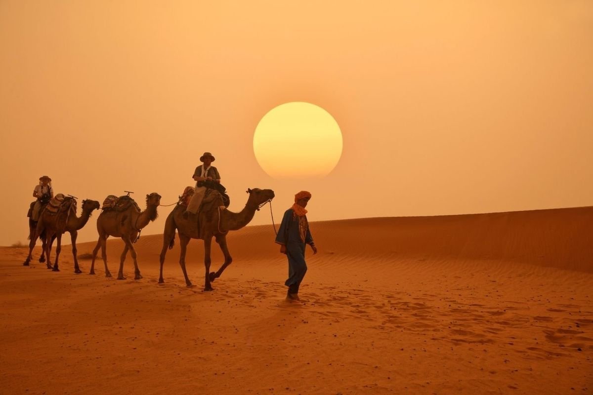 Camel ride along the Tangier coast