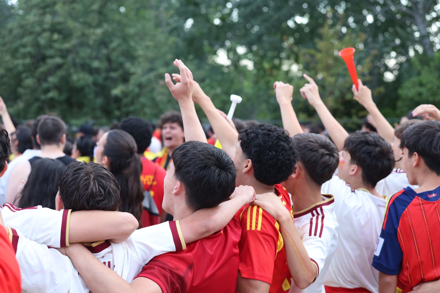 Celebration with the local football team